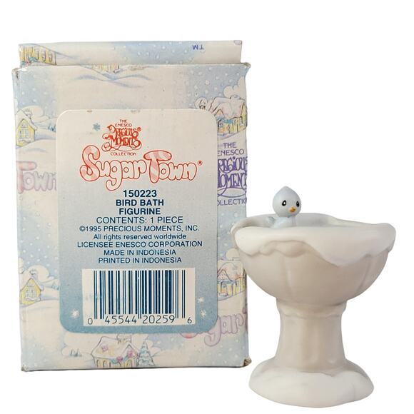 Precious Moments Sugar Town Bird Bath Figurine Enesco 150223 1995 - Picture 1 of 16